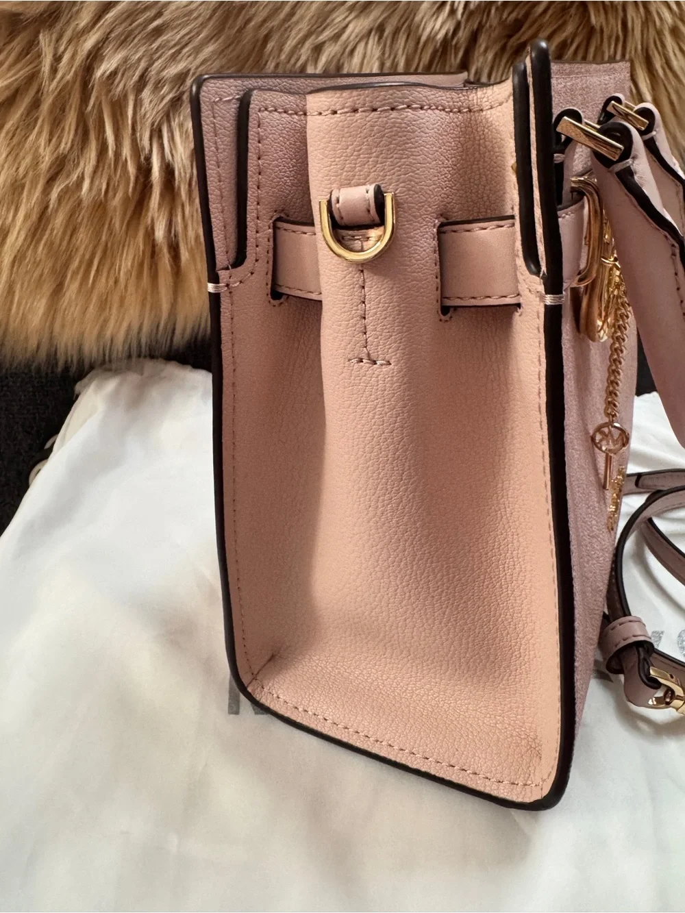 PRE-OWNED MK Hamilton Small Satchel Shoulder Crossbody Bag Powder Blush